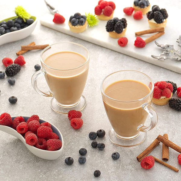 Set of 6 Clear Glass Coffee Cups 16 Oz 