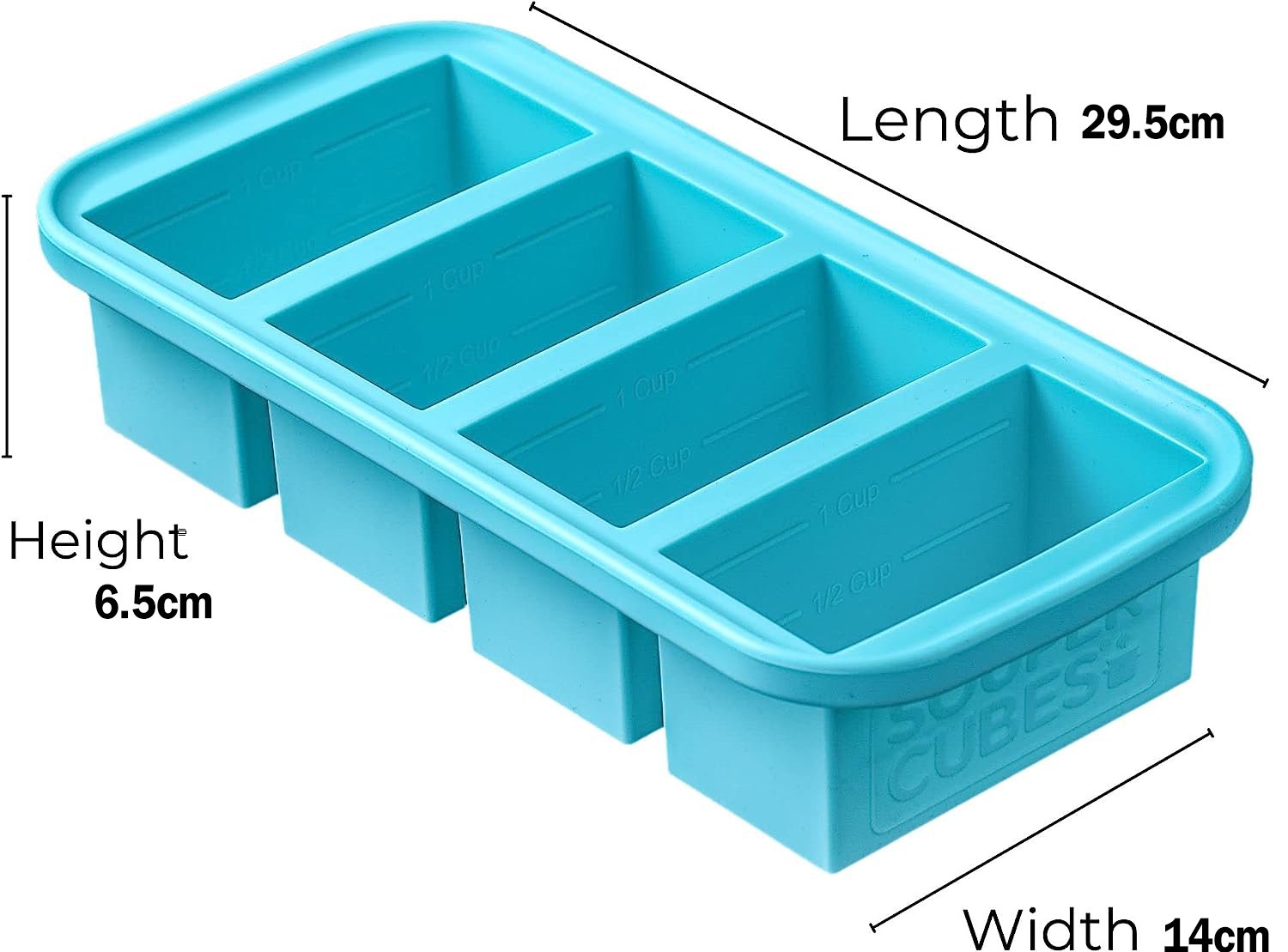 Souper Cubes 1 Cup Silicone Freezer Tray With Lid 