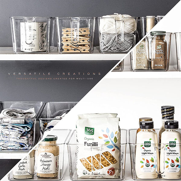 Plastic Freezer Storage Bins with handle
