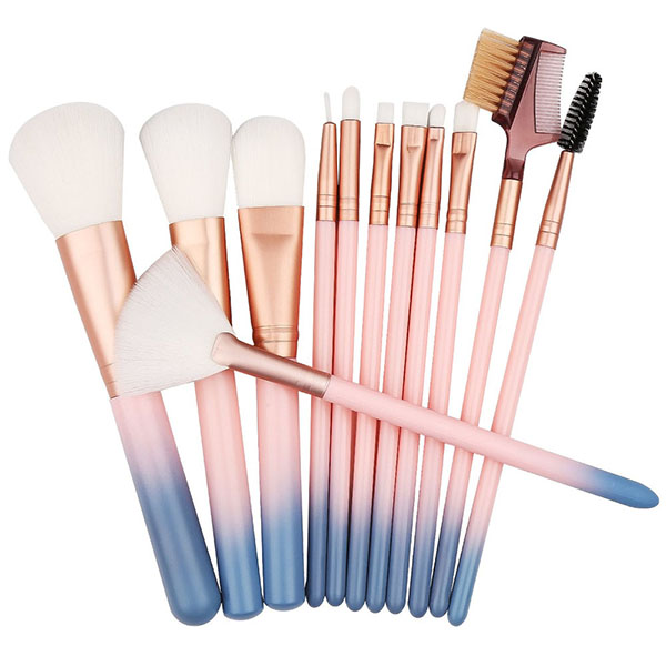 12 PCS Makeup Brushes with Plastic Storage Holder