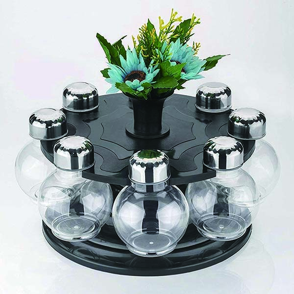 8 Pieces Revolving Plastic Spice Rack 