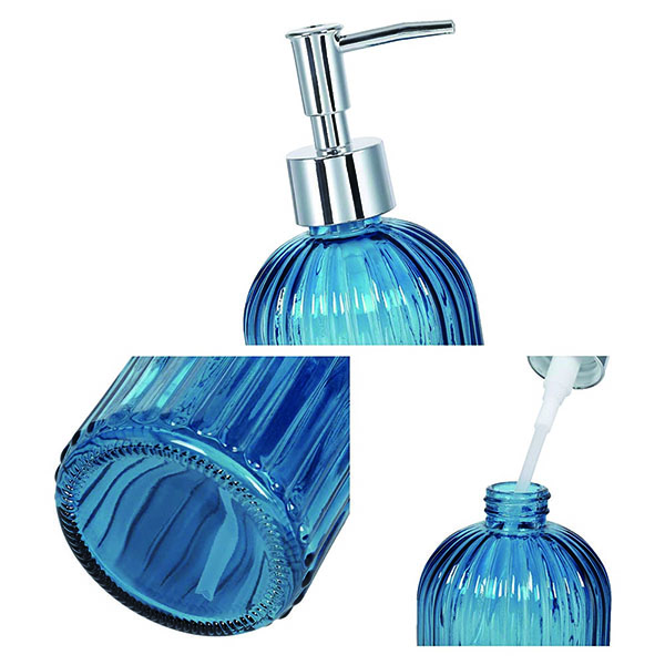 Separate glass lotion bottles