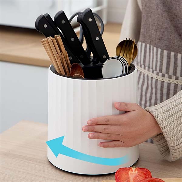 Cutlery Storage Holder 360deg Rotating
