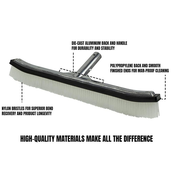 18-Inch Aluminum-Back Swimming Pool Wall Brush