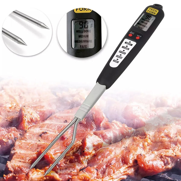 BBQ Meat Instant Read Thermometer with Fork