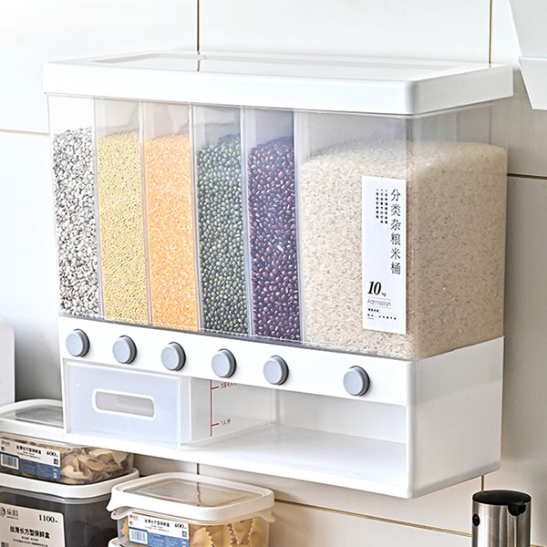 Wall Mounted Cereal Dispenser with  Lids