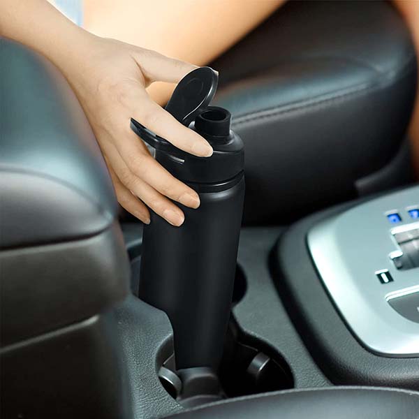 Aluminum sport water bottle with Snap Lids