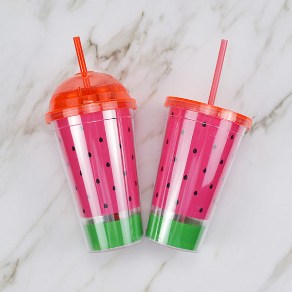Watermelon Print Straw Bottle  