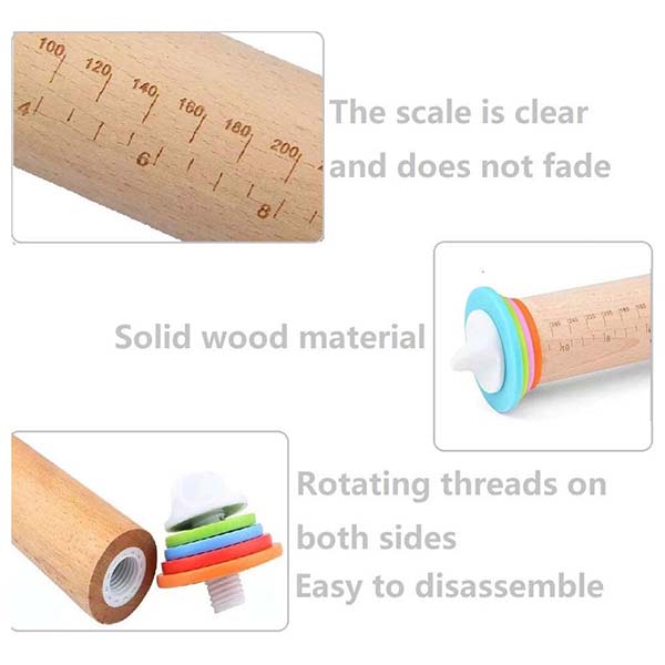 Adjustable Rolling Pin with Removable Rings