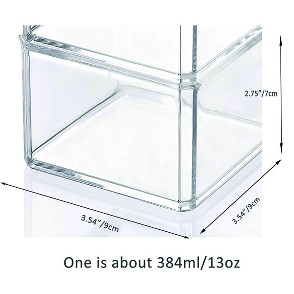 Bamboo lid cosmetics storage box square