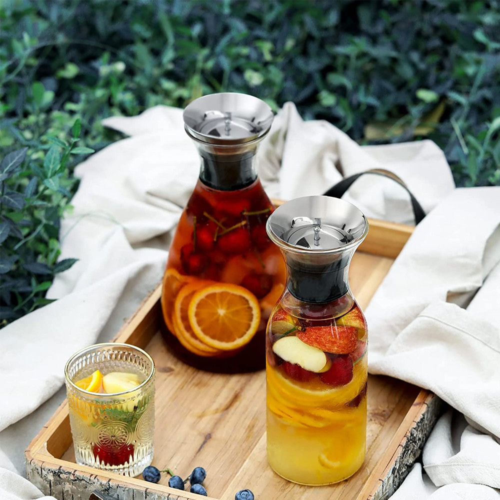 35 Oz Glass Carafe with Stainless Steel