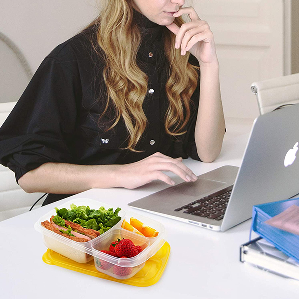 3 Compartments Bento Lunch Box Containers