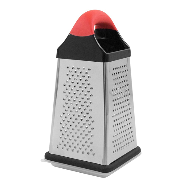  4-sided grater with a collecting recipient