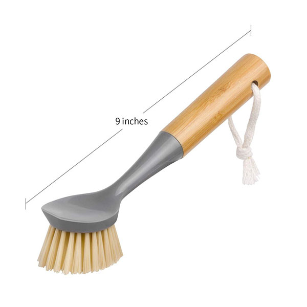 Bamboo handle dish brush