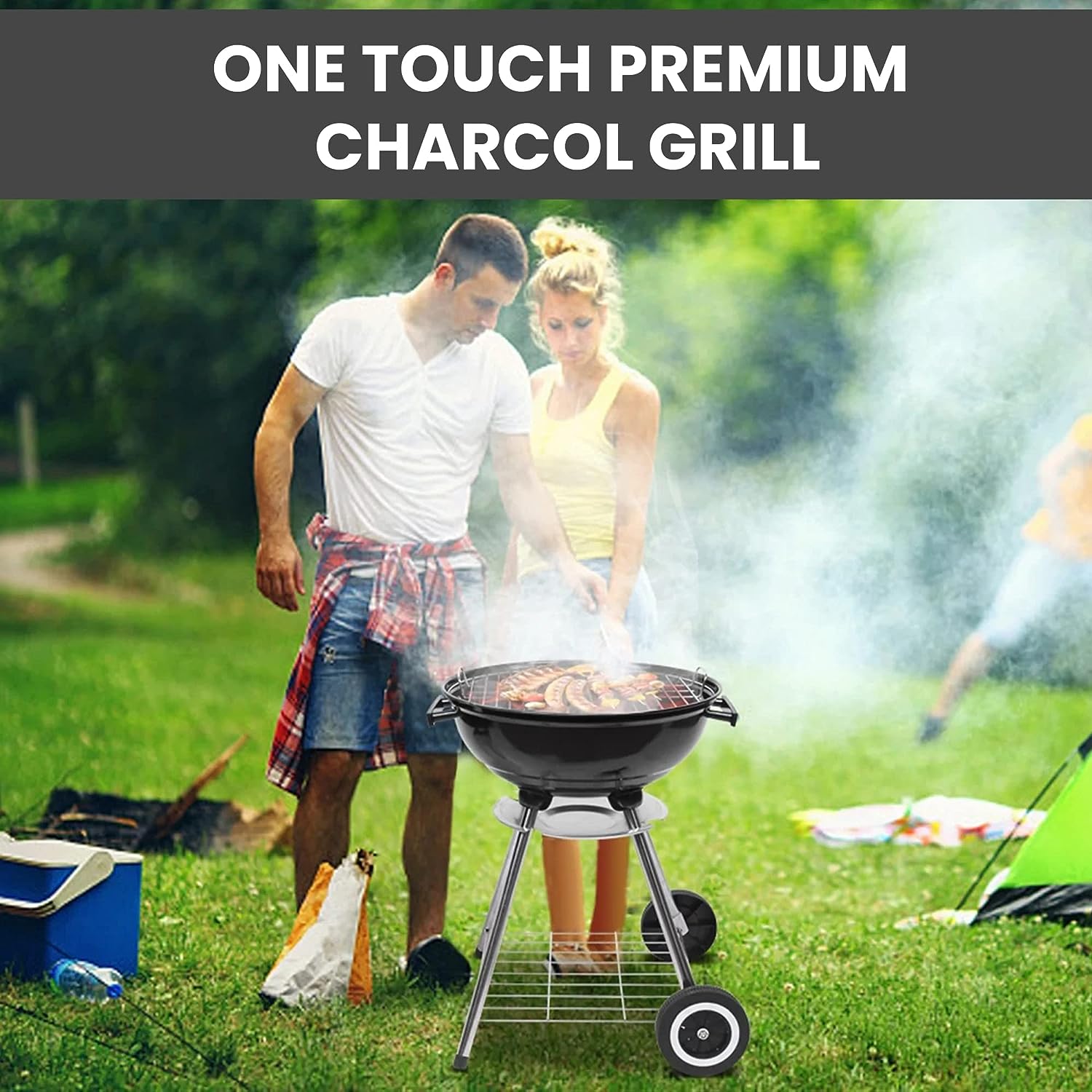 Outdoor Cooking Barbecue Camping BBQ Coal Kettle