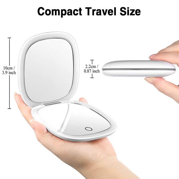 2-Sided Lighted Pocket Makeup Mirror