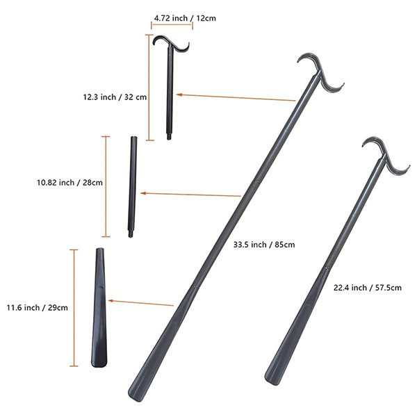 Adjustable Extended Dressing Stick with Shoe Horn 