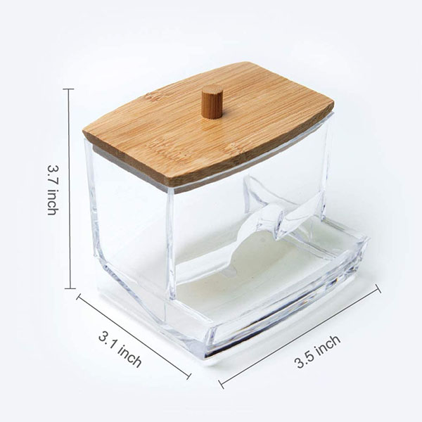 Bamboo lid cosmetics storage box