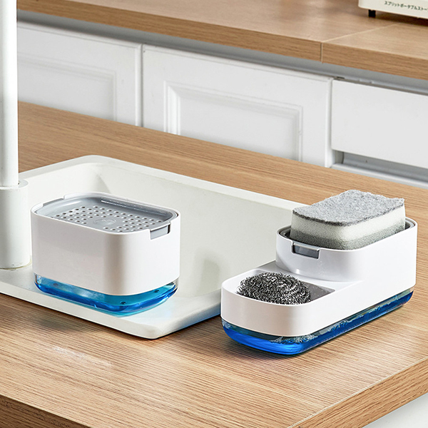 Soap dispener with sponge holder