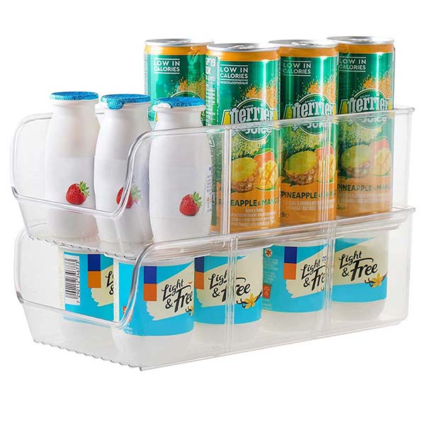 PET freezer Organizer Bins with Removable Dividers