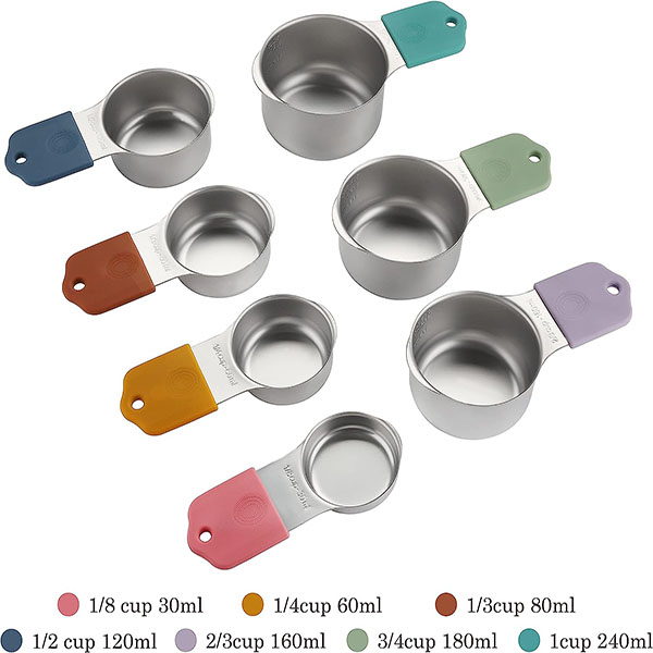 Magnetic Measuring Cups and Spoons Set Including 7 Stainless