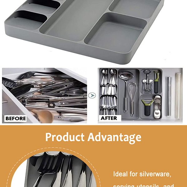  Kitchen Drawer Organizer Tray for Cutlery