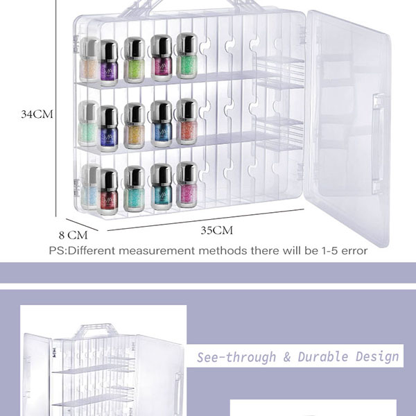 Double Side Universal Clear Nail Polish Organizer Box Nail T