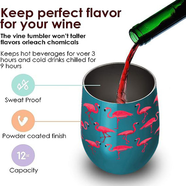 Flamingo Stainless Wine Tumbler
