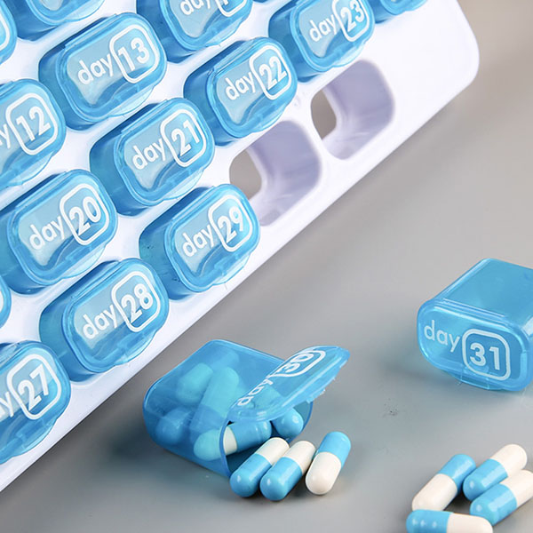 Monthle pill organizing pods