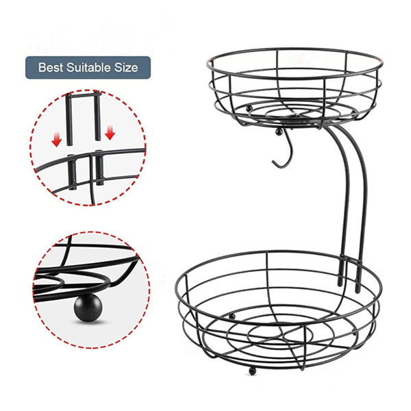 2-Tier Fruit Basket With Banana Hanger