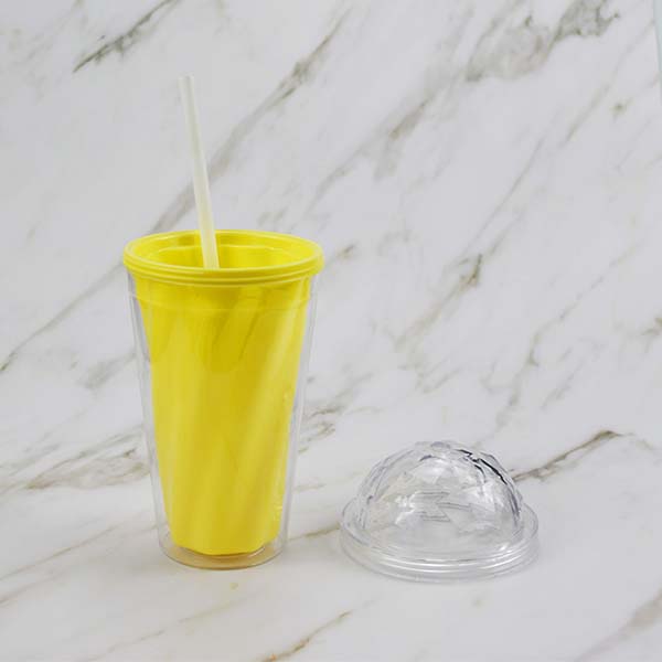 Diamond Crystal Double Wall To Go Cold Cup Tumbler with Stra