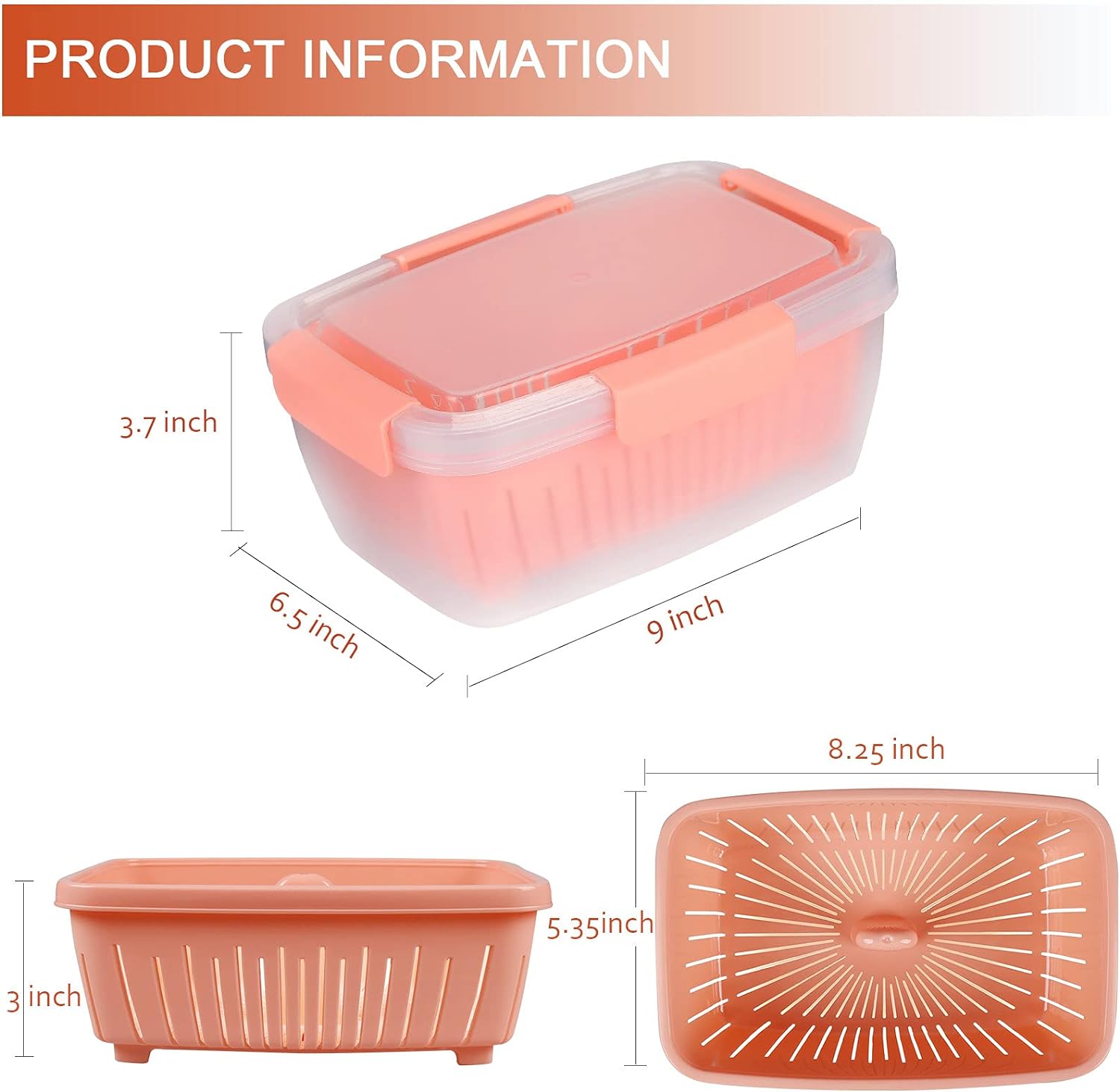 Rectagle drainable crisper