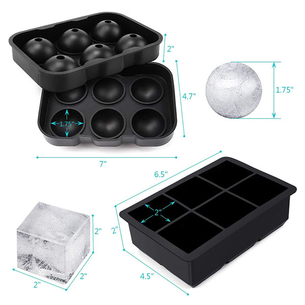 Large Ice Cube Trays Ice Ball Maker with Lids 