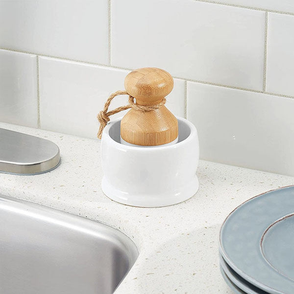 Bamboo Round Mini Palm Scrub Brush