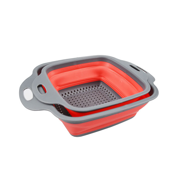Vegetable & Fruits  rectangle  Collapsible washing Colander 