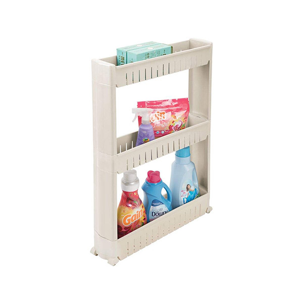 3 Tier Mobile Shelving Unit Slim Slide-Out Storage Tower Pul