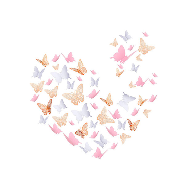 24pcs 3D Butterfly Removable Mural Stickers Wall Stickers 