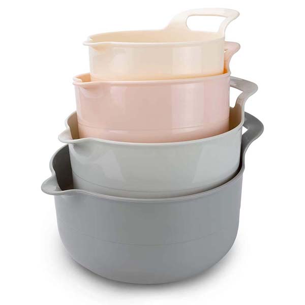 4 Piece Nesting Plastic Mixing Bowl Set 