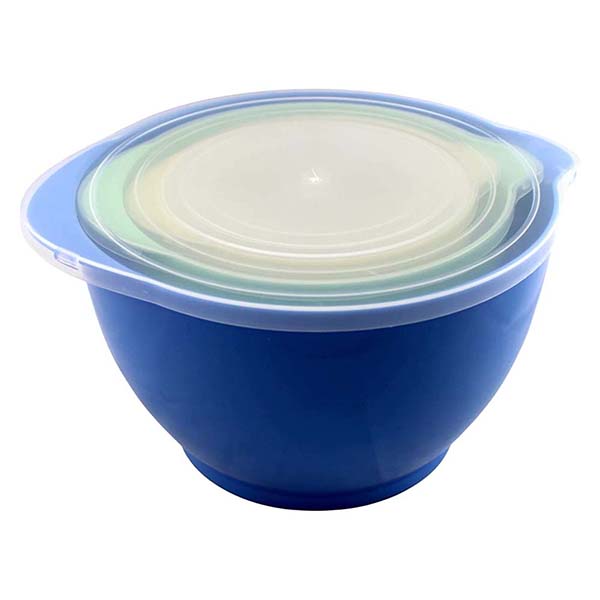 3 Piece Storage and Batter Mixing Bowl Set with Lids