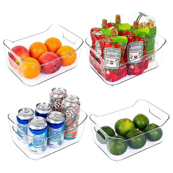 PET Refrigerator Organizer Bins for Kitchen and Cabinet Stor