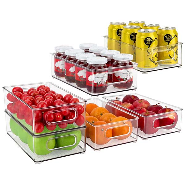 PET Fridge Storage Bins with handle