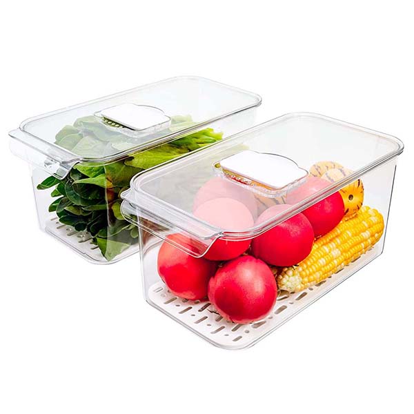 Refrigerator Organizer Bin with Lid