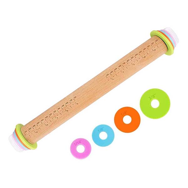 Adjustable Rolling Pin with Removable Rings
