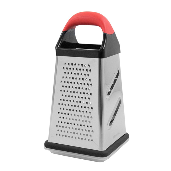  4-sided grater with a collecting recipient