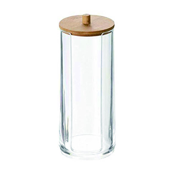 Bamboo lid cosmetics storage box long-cylinder