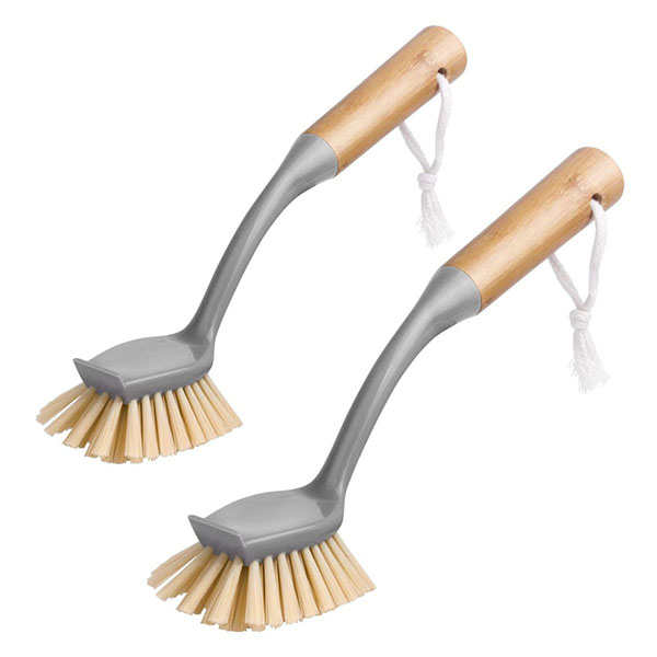 Bamboo handle dish brush