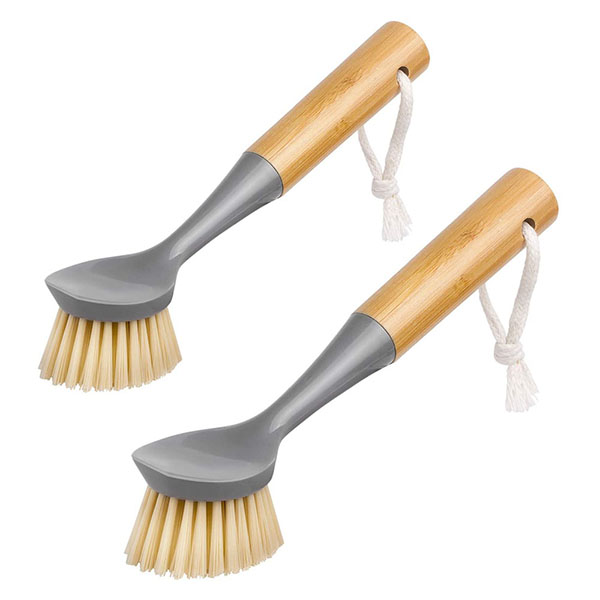 Bamboo handle dish brush