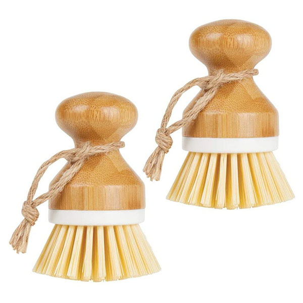 Bamboo Round Mini Palm Scrub Brush