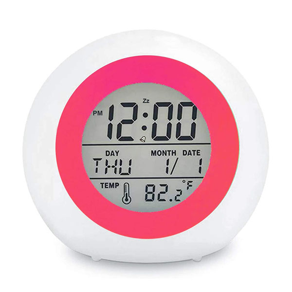 Digital Alarm Clock with 7 Color Night Light