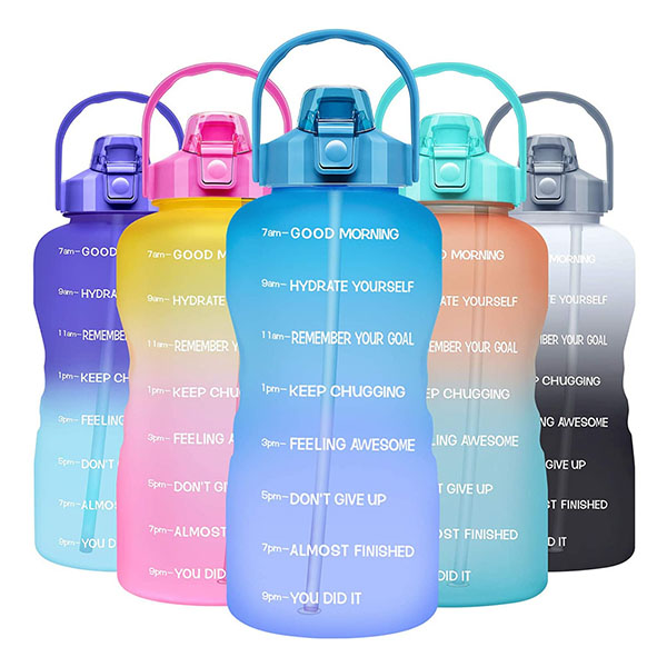 64oz Motivational Water Bottle with Time Marker & Straw
